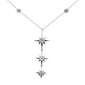<span style="color:purple">SPECIAL!</span>.34ct G SI 14K White Gold Diamond Starburst Pendant Necklace 16+2" Ext