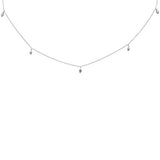 .07ct G SI 14K White Gold Diamond Marquee Shaped Pendant Necklace 16"+2" Ext.