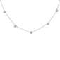 <span style="color:purple">SPECIAL!</span> .43ct G SI 14K White Gold Diamond Round Shaped Diamond by The Yard Pendant Necklace 16+2"