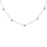 .43ct G SI 14K White Gold Diamond Round Shaped Diamond by The Yard Pendant Necklace 16+2"