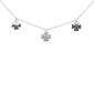 <span style="color:purple">SPECIAL!</span> .21ct G SI 14K White Gold Diamond Clover Style Pendant Necklace 16+2" Ext