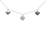 .21ct G SI 14K White Gold Diamond Clover Style Pendant Necklace 16+2" Ext