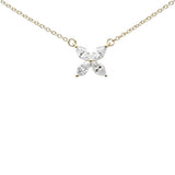 .38ct G SI 14K Yellow Gold Diamond Marquee Shaped Butterfly Pendant Necklace 18"
