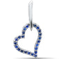 <span>GEMSTONE CLOSEOUT </span>! 0.16CT 14K White Gold Blue Sapphire Gemstone Heart Charm Pendant Only