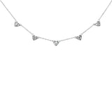 <span style="color:purple">SPECIAL!</span> .36ct G SI 14K White Gold Diamond Heart Shaped Diamond by the Yard Pendant Necklace 16+2" Ext.
