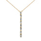 <span style="color:purple">SPECIAL!</span>.28ct G SI 14K Yellow Gold Baguette Diamond Drop Line Pendant Necklace 18" Long