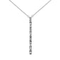 <span style="color:purple">SPECIAL!</span> .28ct G SI 14K White Gold Baguette Diamond Drop Line Pendant Necklace 18" Long