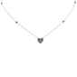 <span style="color:purple">SPECIAL!</span>.66ct G SI 14K White Gold Blue Sapphire Gemstone Heart Pendant Necklace 18"