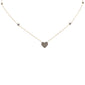 <span style="color:purple">SPECIAL!</span>.68ct G SI 14K Yellow Gold Blue Sapphire Gemstone Heart Pendant Necklace 18"