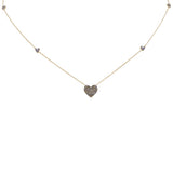 .68ct G SI 14K Yellow Gold Blue Sapphire Gemstone Heart Pendant Necklace 18"