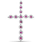 <span>DIAMOND CLOSEOUT </span>! .12ct G SI 14K Two Tone Gold Ruby Gemstone Cross Charm Pendant