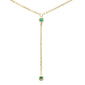 .05ct G SI 14K Yellow Gold Emerald Gemstone Drop Pendant Necklace 16" + 2" EXT