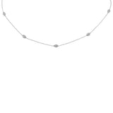 <span>DIAMOND CLOSEOUT! </span> .37ct G SI 14K White Gold Diamond Marquee Shaped Pendant Necklace 16+2" Ext