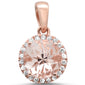 <span>GEMSTONE  CLOSEOUT! </span>1.55ct G SI 14K Rose Gold Diamond & Round Morganite Gemstone Pendant