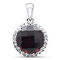 <span>GEMSTONE  CLOSEOUT! </span>3.59ct G SI 14K White Gold Diamond & Round Garnet Gemstone Pendant