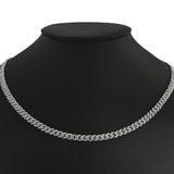 4mm 2.11ct G SI 14k White Gold Round Diamond Cuban Necklace 18"