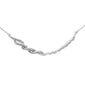 <span style="color:purple">SPECIAL!</span>.15ct G SI 14K White Gold Diamond Curve Bar Pendant Necklace 18" Long