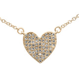 .12ct G SI 14K Yellow Gold Diamond Heart Pendant Necklace 18" Long