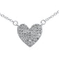 <span style="color:purple">SPECIAL!</span> .10ct G SI 14K White Gold Diamond Heart Pendant Necklace 18" Long