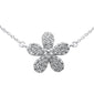 <span style="color:purple">SPECIAL!</span> .30ct G SI 14K White Gold Diamond Flower Pendant Necklace 18" Long