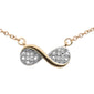 .05ct G SI 14K Yellow Gold Diamond Infinity Style Pendant Necklace 18" Long