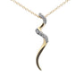 <span style="color:purple">SPECIAL!</span> .05ct G SI 14K Yellow Gold Diamond Swirl Snake Pendant Necklace 18"