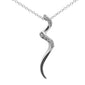 <span style="color:purple">SPECIAL!</span> .05ct G SI 14K White Gold Diamond Swirl Snake Pendant Necklace 18"
