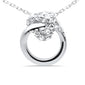 <span style="color:purple">SPECIAL!</span> .22ct G SI 14K White Gold Diamond Knot Style Necklace Pendant 18" Long Chain