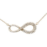 .34ct G SI 14K Yellow Gold Diamond Infinity Style Pendant Necklace 18" Long