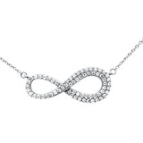 .33ct G SI 14K White Gold Diamond Infinity Style Pendant Necklace 18" Long