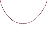 3.23ct 14K Yellow Gold Ruby Gemstones Tennis Necklace 14"+2" Long Adjustable