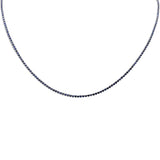 <span style="color:purple">SPECIAL!</span> 4.10ct G SI 14K White Gold Blue Sapphire Gemstones Adjustable Tennis Necklace 16"+2" Long