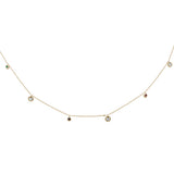 .28ct G SI 14K Yellow Gold Multi Color Gemstone Pendant Necklace 16" + 2" Long