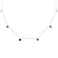 <span style="color:purple">SPECIAL!</span> .17ct G SI 14K White Gold Blue Sapphire Gemstone Pendant Necklace 18"