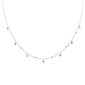 .13ct G SI 14K White Gold Emerald Gemstone Dangling Pendant Necklace 18" Long