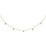 <span style="color:purple">¡ESPECIAL!</span> Colgante con gema de esmeralda de oro amarillo de 14 quilates de .19ct G SI en collar de 45,72 cm de largo