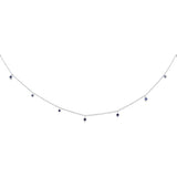 .39ct G SI 14K White Gold Blue Sapphire Gemstone Pendant Necklace 16" + 2" Long