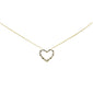.21ct G SI 14K Yellow Gold Diamond Heart Pendant Necklace 18" Long