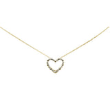 <span style="color:purple">¡ESPECIAL!</span> Collar con colgante de corazón de diamantes de oro amarillo de 14 quilates de 0,21 ct G SI, 45,72 cm de largo