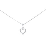 .26ct G SI 14K White Gold Diamond Heart Pendant Necklace 18" Long