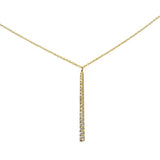 .25ct G SI 14K Yellow Gold Diamond Line Drop Pendant Necklace 16" + 2" Long