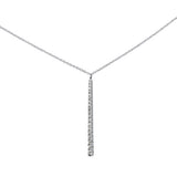 .25ct G SI 14K White Gold Diamond Line Drop Pendant Necklace 16" Long