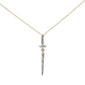 .22ct G SI 14K Yellow Gold Diamond Drop Pendant Necklace 18" Long