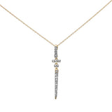 .22ct G SI 14K Yellow Gold Diamond Drop Pendant Necklace 18" Long