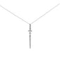.23ct G SI 14K White Gold Diamond Drop Pendant Necklace 18" Long