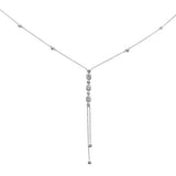 .25ct G SI 14K White Gold Diamond Drop Pendant Necklace 16" Long