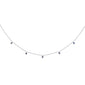 <span style="color:purple">SPECIAL!</span> .34ct G SI 14K White Gold Blue Sapphire Gemstone Pendant Necklace 18" Long