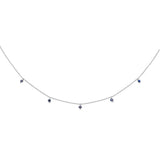 .34ct G SI 14K White Gold Blue Sapphire Gemstone Pendant Necklace 18" Long