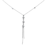 .28ct G SI 14K White Gold Diamond Drop Pendant Necklace 16" + 2" Long
