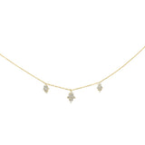 <span style="color:purple">SPECIAL!</span> .30ct G SI 14K Yellow Gold Diamond Hamsa Pendant Necklace 16" + 2" Long